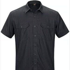 EXCELLENT ELITE SPANKER Men's Silk Short Sleeve Shirt BLACK Size XXL